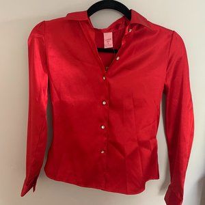 Kids Size 12 Red Copper Key Button Down Blouse